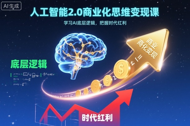人工智能2.0商业化思维变现课,学习AI底层逻辑,把握时代红利-百盟网