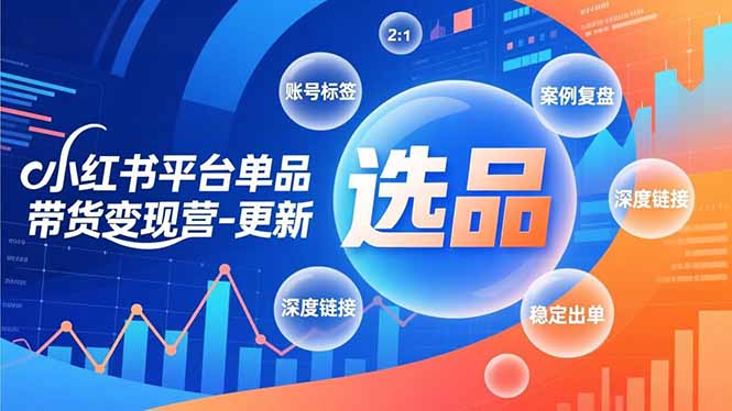 小红书平台单品带货变现营-更新，极致选品、账号标签、案例复盘，深度链接，快速启动稳定出单-百盟网