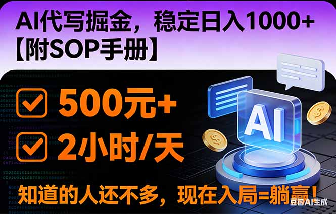 2026风口项目,AI代写掘金,稳定日入1000+,掌握核心技能【附SOP手册】-百盟网