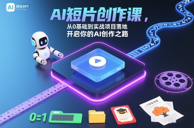 AI短片创作课，从0基础到实战项目落地，开启你的AI创作之路-百盟网