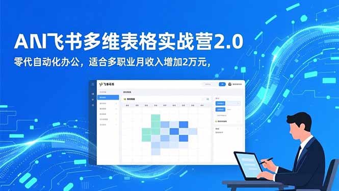 AI+飞书多维表格实战营2.0:零代码自动化办公,适合多职业月收入增加2万元-百盟网