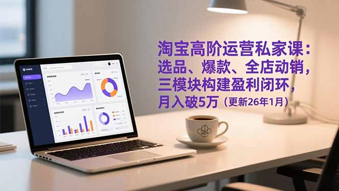淘宝高阶运营私家课:选品、爆款、全店动销,三模块构建盈利闭环,月入破5万(更新26年1月-百盟网