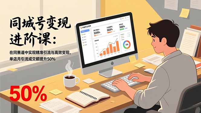 同城号变现进阶课:在同城赛道中实现精准引流与高效变现,单店月引流成交额提升50%-百盟网