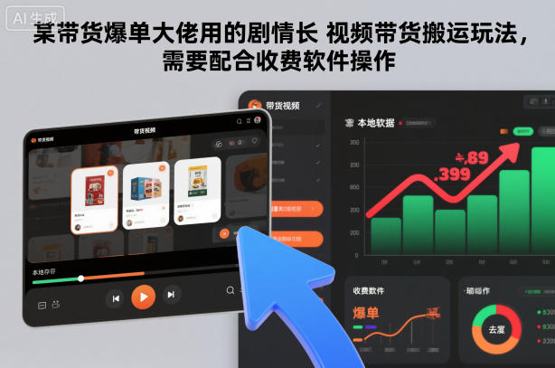 某带货爆单大佬用的剧情长视频带货搬运玩法，需要配合收费软件操作-百盟网