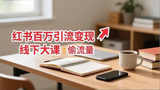 小红书百万引流变现-11月线下大课:分享从0到百万引流路径,手把手教偷流量、拿结果-百盟网