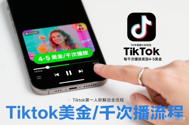 TK中视频计划项目,Tiktok第一人称解说流程,每干次播放奖励4-5美金-百盟网