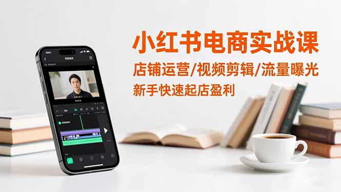 小红书电商实战课:店铺运营/视频剪辑/流量曝光,新手快速起店盈利-百盟网