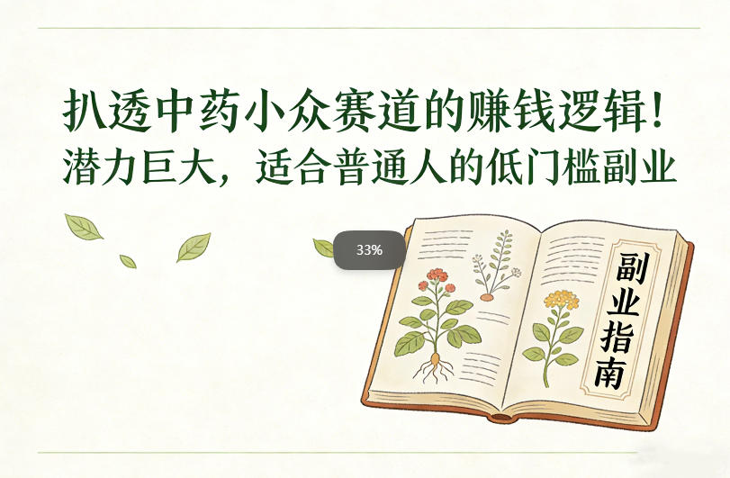 扒透中药小众赛道的賺米逻辑,潜力巨大,适合普通人的低门槛副业-百盟网