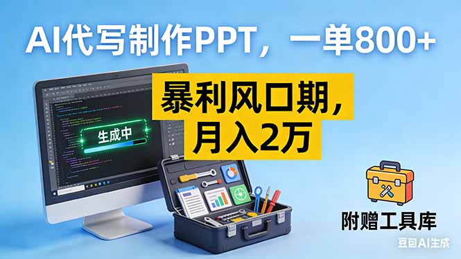AI代写制作PPT，一单800+， 暴利风口期，月入2万【附工具】-百盟网