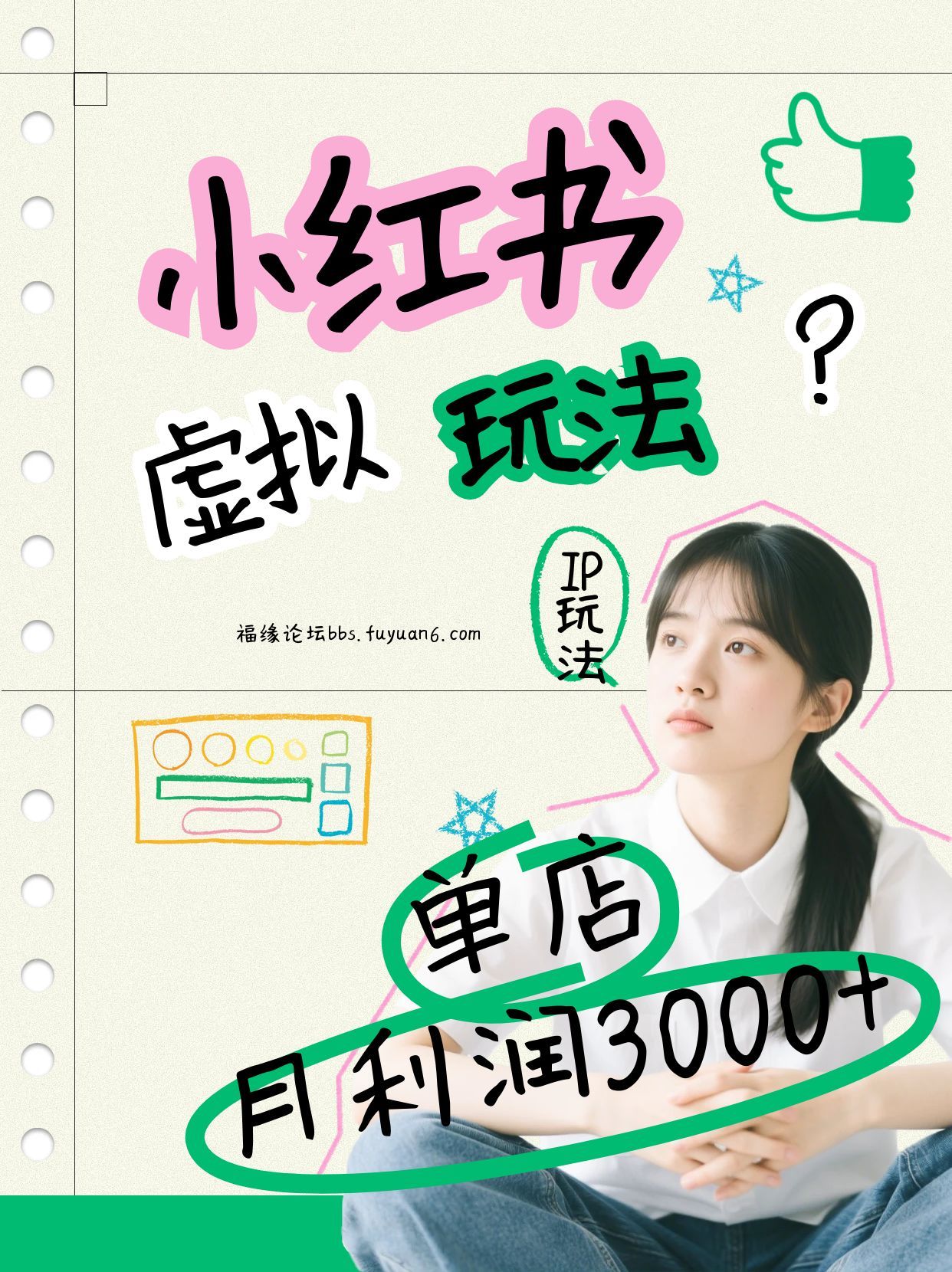 小红书虚拟玩法(铺货流和单品玩法)，单店月利润3000+，IP打法+原创商品(0违规)-百盟网