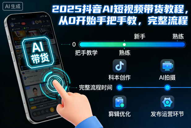 2025抖音AI短视频带货教程,从0开始手把手教,完整流程-百盟网