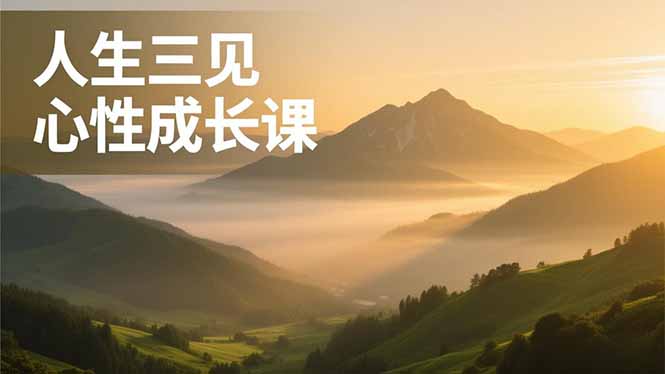 人生三见心性成长课，见天地众生自己，搞透人性安顿身心，活出清晰自我，内在富足无价-百盟网